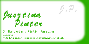 jusztina pinter business card