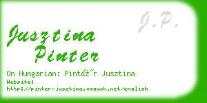 jusztina pinter business card